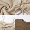 Lace Up Tank Top Pure Color Smock Set - Modakawa Modakawa