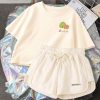 Cartoon Lemon Watermelon Print T-Shirt Shorts Set - Modakawa modakawa